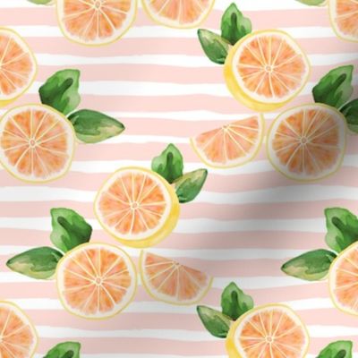 6" Pink Lemonade Peach Stripes