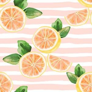 6" Pink Lemonade Peach Stripes