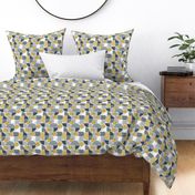 Trailway - Modern Geometric Textured Blue Grey Goldenrod Regular Scale