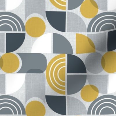 Trailway - Modern Geometric Textured Blue Grey Goldenrod Regular Scale