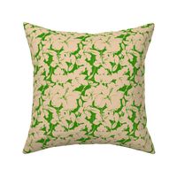 Hibiscus Silhouette - green and cream