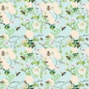 Sky Blue Bees & Floral