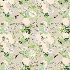 Bees & Floral in a Warm Nuetral Pallette