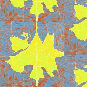 Yellow Leaf on Slate and Rust -half drop