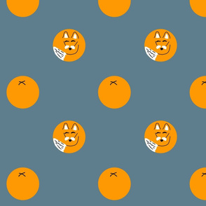 Fox & Orange Polka Dots