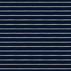 Pencil Stripes in Navy Blue and White