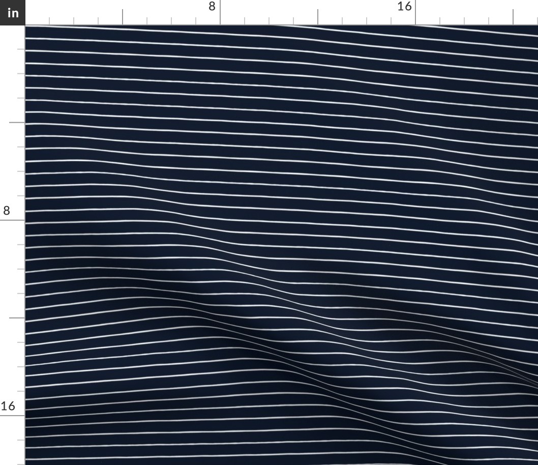 Pencil Stripes in Navy Blue and White