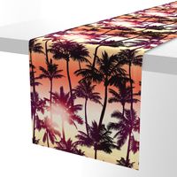 Sunset Palm / Orange Yellow Ombre Background / Large Scale