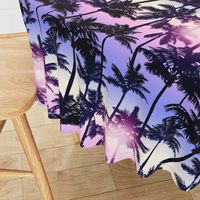 Sunset Palm / Purple Pink Ombre Background / Large Scale