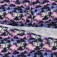 Sunset Palm / Purple Pink Ombre Background / Large Scale