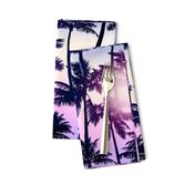 Sunset Palm / Purple Pink Ombre Background / Large Scale