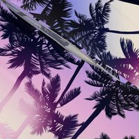 Sunset Palm / Purple Pink Ombre Background / Large Scale