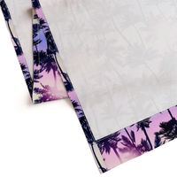 Sunset Palm / Purple Pink Ombre Background / Large Scale