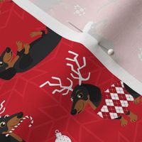 Dachshund Christmas Red