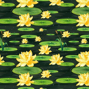 April showers in a Lily Pond- Regular Scale