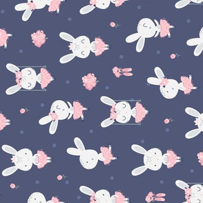 Little Bunny Ballerina - navy rotated