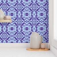  Damask in blue and purple