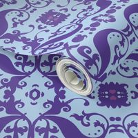  Damask in blue and purple