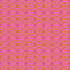  Diamonds and Squares  Deep Orange  Hot Pink