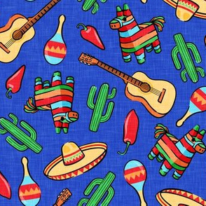 fiesta -Cinco De Mayo  pinata , Sombrero, cactus, maraca - blue  - LAD20