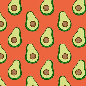 Avocado Halves (orange background)