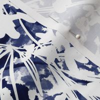 Tie Dye Shibori Floral Navy Blue