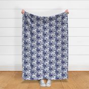 Tie Dye Shibori Floral Navy Blue