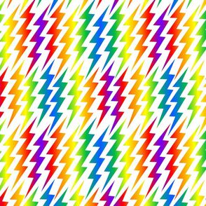 rainbow bolts on white