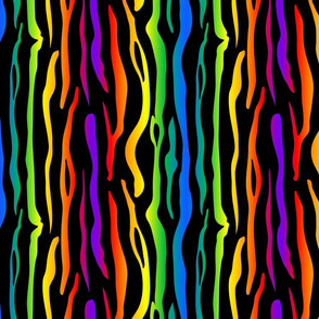 rainbow tiger stripes on black