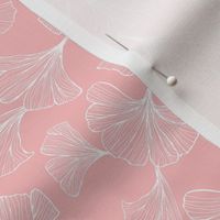 Ginkgo Leaves Extra Small Scale - Pink and White