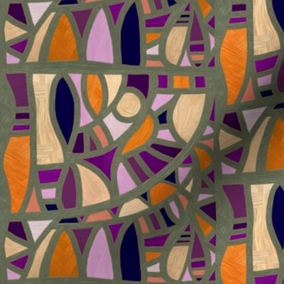 Gaudy Gaudi purples + oranges vertical 2 by Su_G_©SuSchaefer