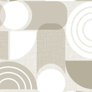 Trailway - Modern Geometric Textured Neutral Beige Large Scale