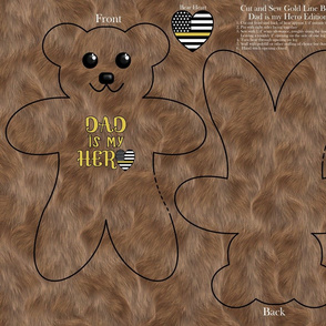 Cut and Sew Gold Line Bear - Dad is my Hero Edition