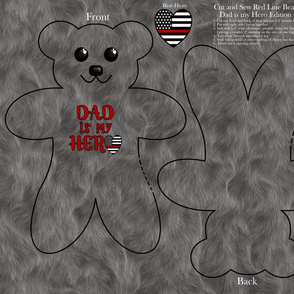 Cut and Sew Red Line Bear - Dad is my Hero Edition