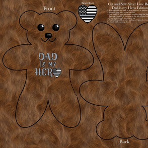 Cut and Sew Silver Line Bear - Dad is my Hero Edition