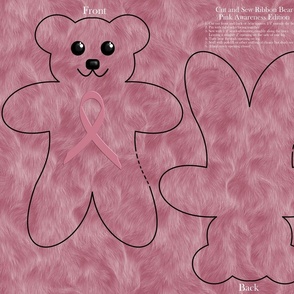 cut and sew ribbon bear - pink awareness edition
