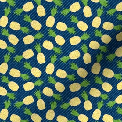(small scale) Pineapples - Dark blue stripes - Summer - C20BS