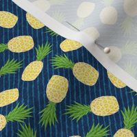 (small scale) Pineapples - Dark blue stripes - Summer - C20BS