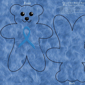 cut and sew ribbon bear - blue awareness edition