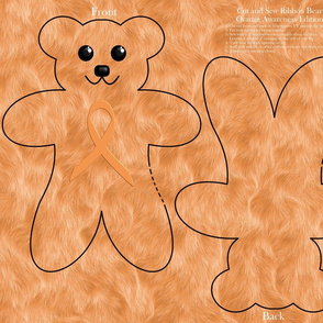 cut and sew ribbon bear - orange awareness edition