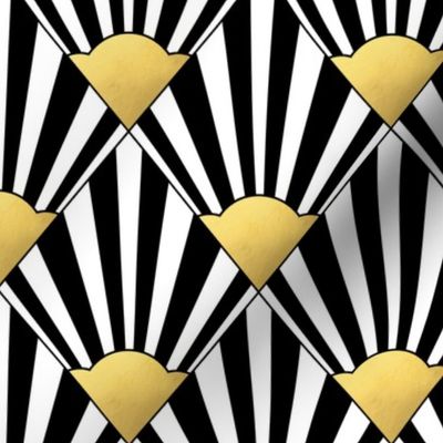 Art Deco Diamond in black, white and gold