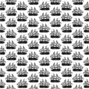 Classic Sailing Ships in Black & White (Small Scale)