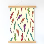 Large Scale Lightning Bolts Colourful Pattern