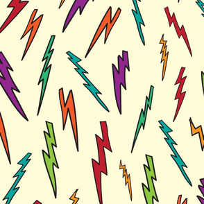 Large Scale Lightning Bolts Colourful Pattern