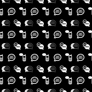 Cell Phone Texting Text Message Icons with Black Background (Small Scale)