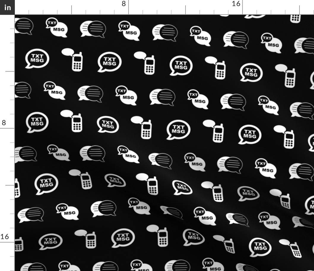 Cell Phone Texting Text Message Icons with Black Background (Small Scale)