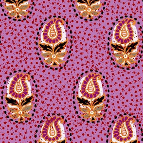 Indian Paisley Flowers-Red Rice-M