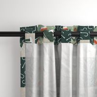 Fishing Wholecloth - patchwork fishing, fisherman, bass fish, fish hooks, plaid, woodland, country boy - sage and green (90) - LAD20