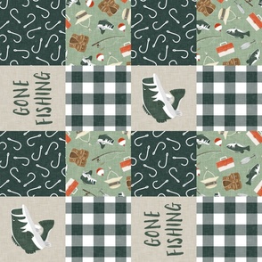 Gone Fishing Wholecloth - patchwork Fabric
