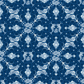 Synchronized Swimmers on Classic Blue medium scale